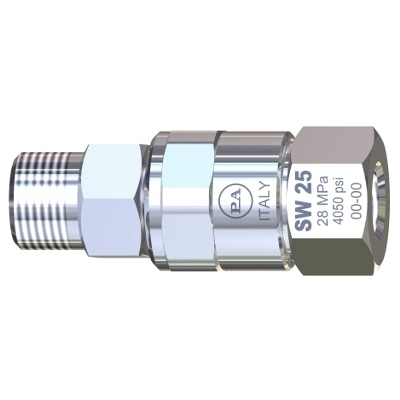 Niplu brat rotativ inox G3/8 M – G1/4 F, SW25 – Piesa originala pentru brate rotative self-service